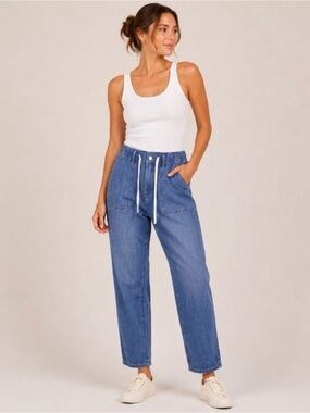 Judy Blue Pull-On Jogger Jeans Drawstring Size 7 / 28 JB88496 Pants US 6-8 Cuff